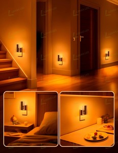 Lámpara Nocturna LOHAS de Acrílico Color Ámbar Suave, Regulable del 0 <span class=keywords><strong>al</strong></span> 100%, Encendido/Apagado Automático, Lámpara LED de Pared para Dormitorio, para Niños y Bebés - Product Image 5
