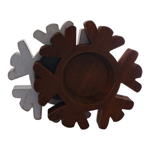 FORHER kepingan salju bentuk mangkuk adonan kayu grosir Paulownia mangkuk lilin kayu ukiran tangan untuk dekorasi rumah rumah pertanian mangkuk lilin - Product Image 2