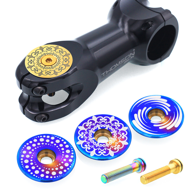 Bicycle Headset Cover TC4 Titanium Alloy MTB Bowl Set Cover Screw Road Bike Front Fork Top Cover 28.6mm