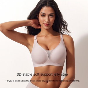 Soutien-gorge d'allaitement respirant en nylon côtelé sans couture pour femme, soutien-gorge de sport sans armatures pour l'allaitement, la grossesse et le sommeil - Product Image 5