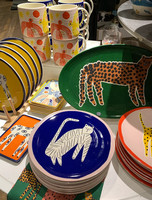 YG Exports US Anthropologiebrand Plateau ovale long en grès céramique émaillé, artisanal et exquis, pour dîner et bijoux, motif dessin animé