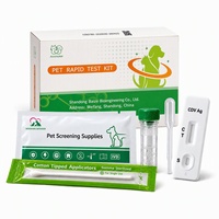 Kit de test rapide de dépistage de la santé des animaux de compagnie, sachet individuel, facile à utiliser, cassette de test pour animaux avec écouvillon et diluant