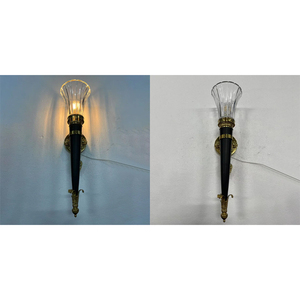 Applique murale <span class=keywords><strong>Rosalinda</strong></span>, style français rétro antique, salon, hôtel, couloir, laiton, métal, verre, LED, haute qualité, artistique - Product Image 4