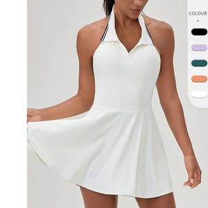 CUSTOM LOGO Hot Selling EU-Größe Frauen Tennis Wear Halfter Kontrast farbe Rücken freie Kleider POLO Kragen S-2XL Plus Size Padel Kleid - Product Image 2