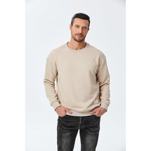 Pull-over décontracté à la mode pour hommes, sweat-shirt à col rond et manches longues avec broderie à texture géométrique 3D tailles XXS-XL - Product Image 5