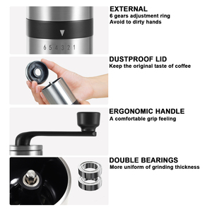Chinagama Mini Hand Crank Espresso cà phê Maker thương mại gốm Burr thép không gỉ cho hộ gia đình xe hơi và sử dụng ngoài trời - Product Image 4