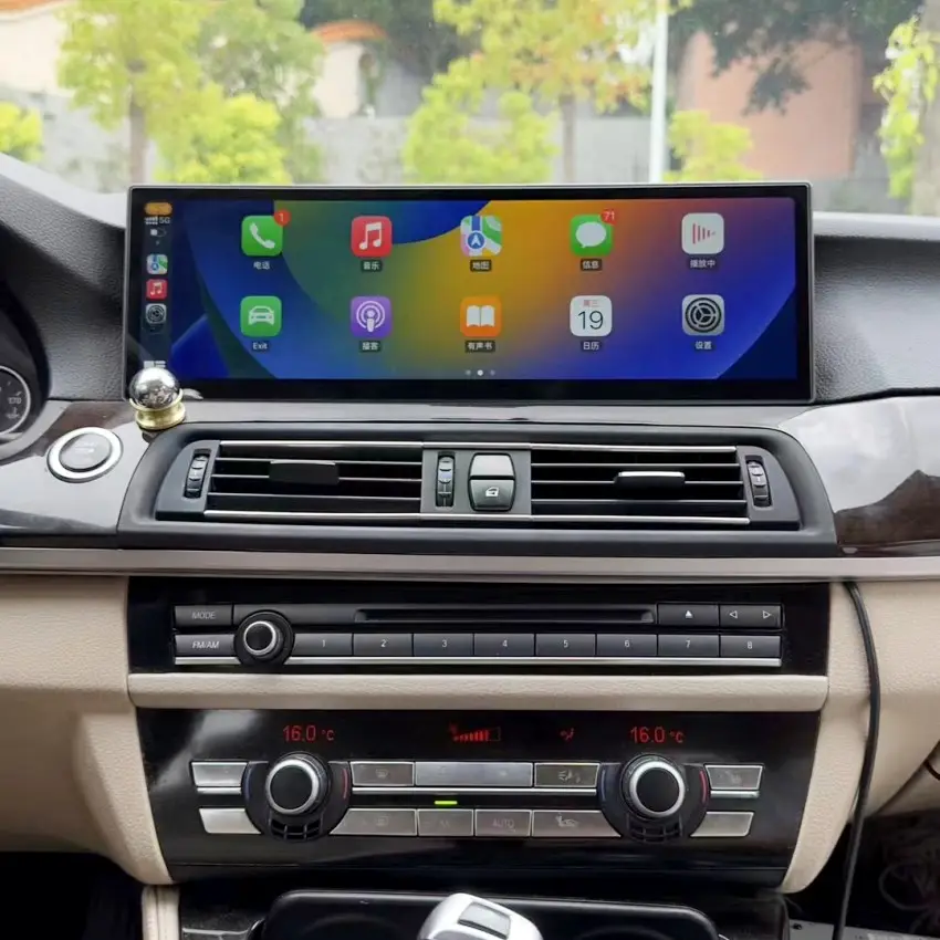 14.9 นิ้ว Android อัตโนมัลติมีเดียรถวิทยุสําหรับ BMW F10 5 Series เครื่องเล่นวิดีโอ GPS นําทาง CarPlay DSP OBD2 ฟังก์ชั่น