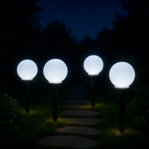 4pcs Outdoor LED Pathway Lamps 5.9 Inch With <b>Ground</b> Spike <b>For</b> Path <b>Lighting</b> IP65 Plastic Body Daylight 5000K - Product Image 2
