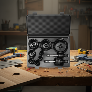 Kit de 11 sierras perforadoras bimetálicas de 3/4 a 3 pulgadas para madera, placas de hierro, con brocas, llave hexagonal y estuche de transporte. - Product Image 2