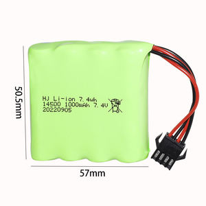 14500 Silindirik Li-Ion 7.4V 1000mAh Yüksek Döngü Ömrüne Sahip RC Tekneler ve Oyuncak Araçlar için Şarj Edilebilir Pil Paketi - Product Image 2