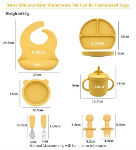 Juego de vajilla ecológica sin BPA para bebés, bonitos cuencos de silicona de grado alimenticio para niños pequeños, plato antideslizante fácil de limpiar, plato para comedor para niños - Product Image 6