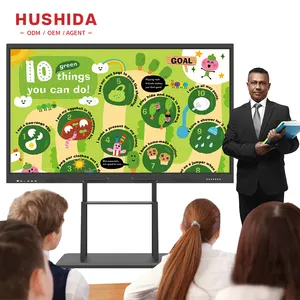 HUSHIDA all'ingrosso 65 75 86 pollici interattivi multi touch lavagna interattiva pannelli piatti smart board per la vendita