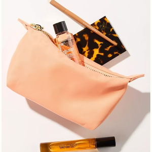 Bolsa de cosméticos de cuero PU suave ecológica, bolsa portátil con cremallera de 7,5 pulgadas para maquillaje de viaje, logotipo personalizable - Product Image 2