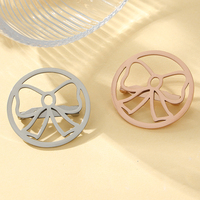 Yiwu Aceon Acier Inoxydable Personnalisé Découpé Au Laser Logo Signe Forme Creux Rond Promotion Groupe Équipe Logo Arc Noeud Broche
