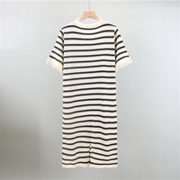 Robe décontractée en maille ample pour femme, style coréen, avec franges et bords effilochés, fente arrière, coupe droite, longueur midi, tenue de loisirs quotidienne
