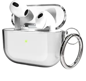 Funda Rígida Transparente para PC <span class=keywords><strong>2023</strong></span> con Gancho, Antigolpes, a Prueba de Golpes, Funda de Silicona para <span class=keywords><strong>Airpods</strong></span> 3 Pro 2 3 - Product Image 1