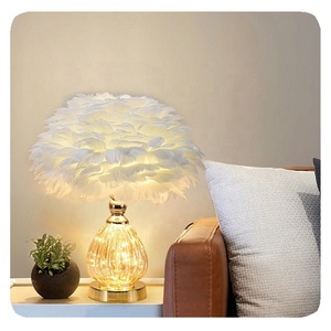 Mới phổ biến rõ ràng phòng ngủ cạnh giường ngủ Kính lãng mạn ấm áp màu hồng lông phòng khách sofa bảng ánh sáng đèn - Product Image 2