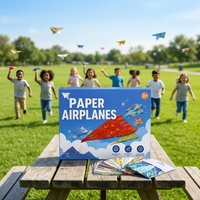 Kit d'avions en papier pour enfants - Facile à plier, amusant à faire voler, ensemble d'artisanat d'origami DIY, défiant vos records, activité de plein air, cadeau pour les 4 ans et plus