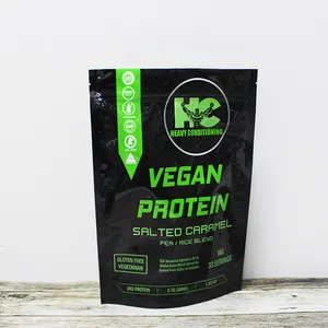 Hindistan cevizi tozu gıda torbaları ürünleri 3kg Whey Protein fermuar üst 500g 1kg Doypack Stand Up folyo ambalaj torbası