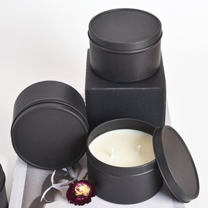 Black Tinplate Scented <b>Candle</b> Cylinder 2 <b>Wick</b> Home Decoration Gift - Product Image 1