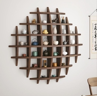Bogu moderne Simple présentoir mural en bois massif pavillon Duobao stockage de support de thé chinois avec ensemble d'affichage