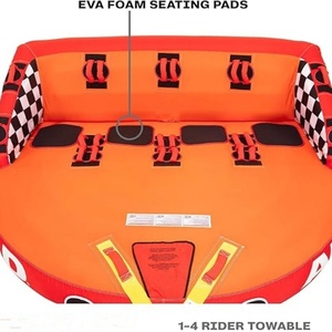 Tubo Inflable de PVC para Remolcar, 93'' L x 84.98'' Ancho, Naranja, para 1-4 Personas, con Cubierta de Nailon y Almohadillas de Espuma EVA, Tubos y Remolques para Barcos - Product Image 2