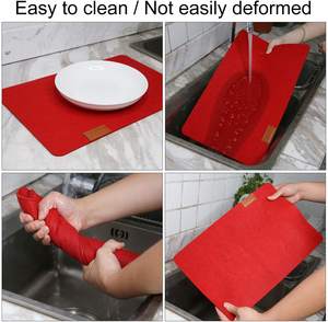 Set of 4 Lightweight Square Leather & Slate <b>Coasters</b> Custom Shape Felt <b>Placemats</b> for Dining & Weddings Free Sample Available - Product Image 3