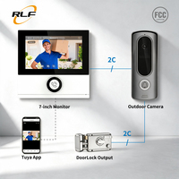Videoportero de 2 Cables con Pantalla Táctil TFT de 7 Pulgadas, Detección de Movimiento, Monitor Interior Impermeable, Desbloqueo Remoto por Aplicación Tuya WiFi