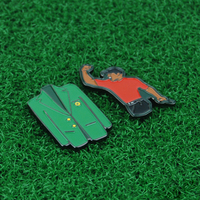 Usine En Gros Tiger Woods Vert Veste Balle Marqueur Équipement De Golf Magnétique Chapeau Pince Vert Métal Balle Fourche Métal Artisanat