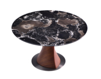 Vente en gros d'usine Mobilier de salle à manger avec plateau en marbre moderne minimaliste et esthétique Base en bois Table à manger ronde