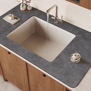 Tapis de drainage pour plan de travail de cuisine en terre de diatomées, couverture complète, séchage rapide, absorbant, rectangulaire, en fibre de polyester, lavable - Product Image 2