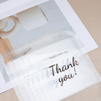 Sacs en plastique transparents autocollants « Merci » pour bijoux, artisanat fait main et emballages de cadeaux de fête