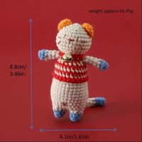 Adorable poupée au crochet Bell Cat, accessoire en peluche fait main pour sacs et décoration intérieure, poupée au crochet Bell Cat