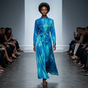 Robe élégante pour femme à col montant, style imprimé africain, manches longues, jupe BouBou – Fournisseur <span class=keywords><strong>de</strong></span> robes très demandées - Product Image 3