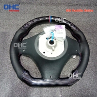 Volant en fibre de carbone véritable en stock local aux États-Unis pour BMW E90 E92 E93 M3 328i 335i 135i manuel sans trous pour palettes de changement de vitesse OHC