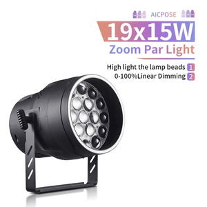 AICPOSE 19X15W RGBW 4-en-1 LED Zoom Par Can Projecteur de Scène pour Discothèque, Théâtre, Mariage, DMX512 - Product Image 1
