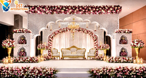 Royal Mughal Style Wedding Stage Backdrop Arch <b>Panel</b> At Factory Price Traditional Moroccan-Inspired Stage Decor <b>Mirror</b> <b>Panels</b> - Product Image 4