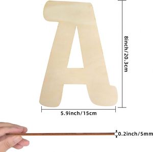 Letras de Madera sin Acabado de 8 Pulgadas para Decoración del Hogar, Manualidades, Pintura DIY y Fiestas, Venta al Por Mayor - Product Image 3
