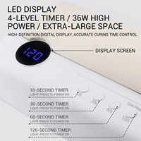 Lampe à ongles LED UV 36W avec repose-mains, écran LCD et 4 minuteurs, séchoir à vernis gel pour salon de manucure, marque privée OEM ODM