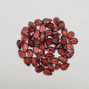 Piedra preciosa de alta calidad diseño personalizado piedra preciosa granate Natural forma de pera larga 8x6mm rojo Diy accesorios de joyería 100% Color Natural - Product Image 3