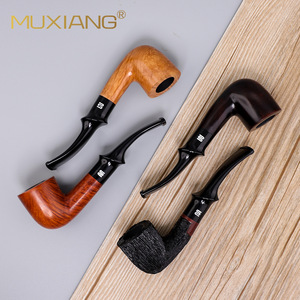 Muxiang Handmade Briarwood Pipe 9mm Filter Bent Type Tobacco Smoking Accessory For Men - Product Image 2