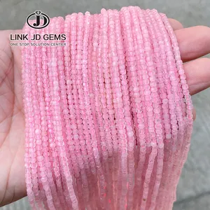 JD 2mm Natural Pink Quartz Faceted Cube Square Beads Loose Spacer Crystal Bead For Jewelry Making Bracelet Earrings Accessory