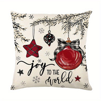 Housse de coussin de Noël Kongyu Home Textiles, motif arbre de Noël et carreaux, style ferme, pour canapé, décoration de vacances