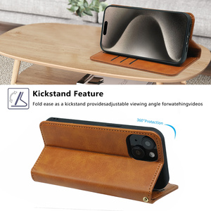 Custodia in pelle con chiusura magnetica e portafoglio <span class=keywords><strong>per</strong></span> <span class=keywords><strong>iPhone</strong></span> 17 Air 16 Pro Max 15 16e con protezione NFC - Product Image 5