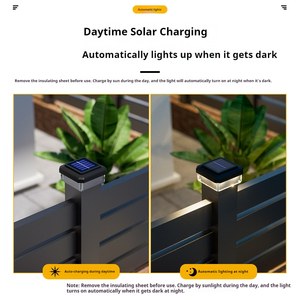 Luci <span class=keywords><strong>Solari</strong></span> da Giardino per Recinzioni, Impermeabili IP44, Lampada Solare per Pilastri di Cancelli, Decorazione per Cortile, Patio e Vialetti - Product Image 3