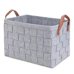 2024 Top-ranking Products Large Capacity Felt Storage Basket Felt Toy Stackable For Home