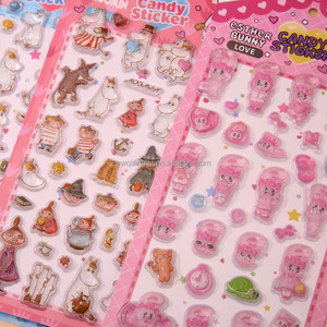 Venta al por mayor: 4 estilos de pegatinas 3D de gelatina de <span class=keywords><strong>Moomin</strong></span> y Conejito, calcomanías de cristal bonitas con diseño de caramelo para álbumes de recortes, diarios, fundas de teléfono y material de papelería a granel. - Product Image 6