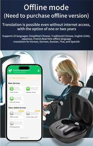 Traductores inteligentes instantáneos en 144 idiomas, auriculares para traductor Ai Translate - Product Image 6