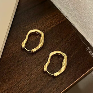 Vintage Metal Geometry Hoop <b>Earring</b> Fashion New Design Irregular Minimalist <b>Earrings</b> for Women Fashion Jewelry Gift - Product Image 5