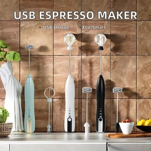 カスタマイズ可能なミニブレンダー、コーヒー、カプチーノ、ホットチョコレート用、ハンドヘルド電動ミルクフォーマー、ミルクシェイク用スタンド付き - Product Image 3